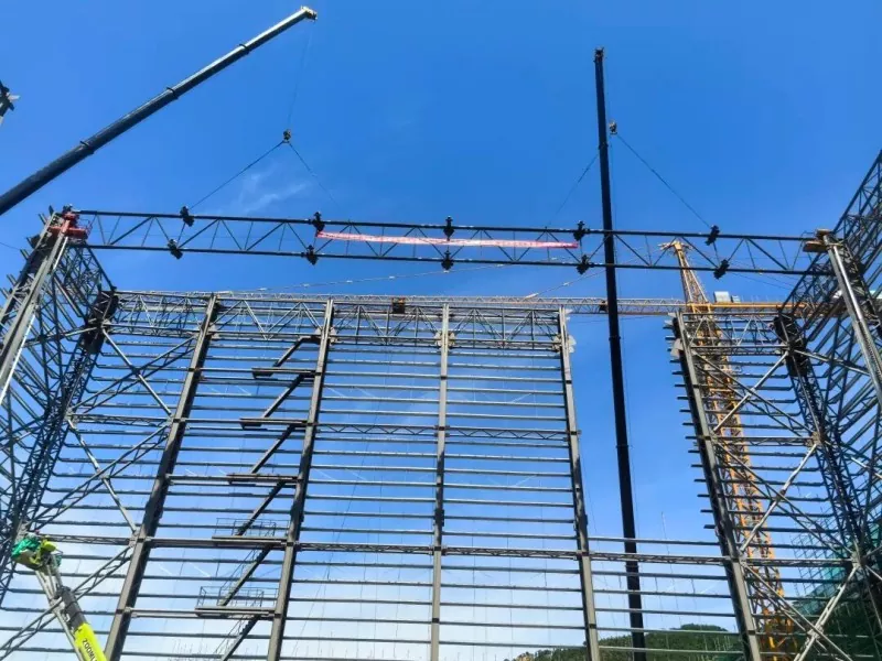 EHSS משלים את הרמת הקורות של אולם מיגון ברמה ארצית עבור כבל Hanhe