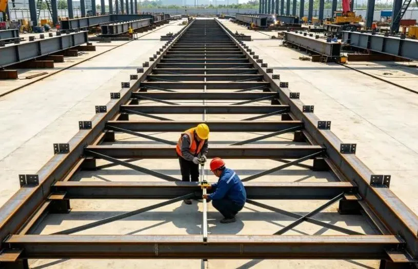 מכלול מבנה פלדה באתר + זרימת עבודה אינטגרלית של הרמה + שיקולים מרכזיים